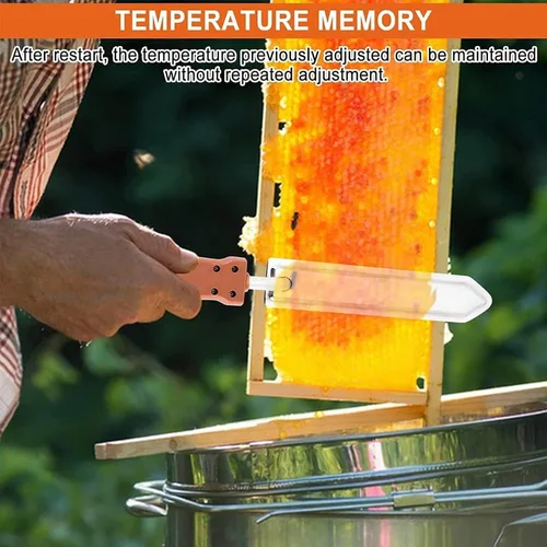 Vista 2 de Electric Honey Cutter - Stainless Steel Decapping Knife with 50-180℃ Temperature Control for Beekeeping, Wax Extractor Tool for Efficient Honey