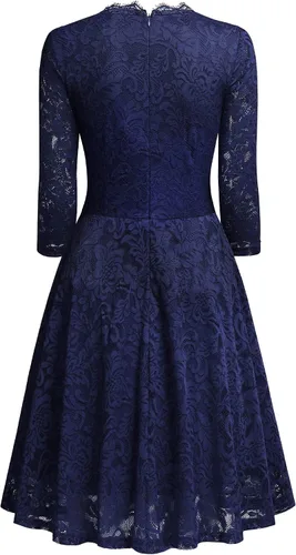 Vista 4 de MISSMAY Vestido vintage de encaje completo con manga acampanada de gran oscilación para mujer