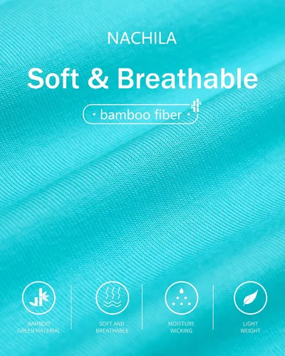 Vista 5 de NACHILA Camisón de bambú para mujer, ropa de dormir sin mangas, ligero, cuello en V, talla grande, tallas S-4X