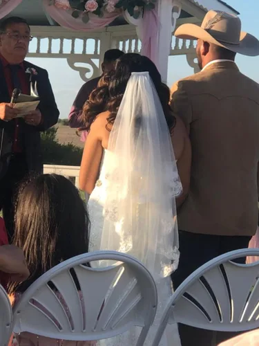 Vista 4 de Babyonline - Velos de boda para mujer longitud de la punta de los dedos 2 niveles para novia