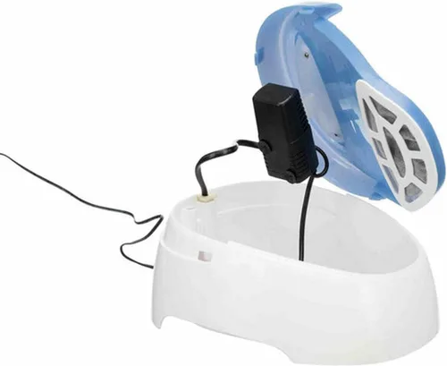 Vista 8 de Trixie Duo Stream - Dispensador automático de agua, 1 litro, color blanco y azul