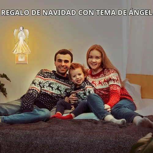 Vista 6 de 2 luces nocturnas de ángel rezando enchufables a la pared con bombilla C7 de 5 W, enchufe giratorio de 360 grados con interruptor