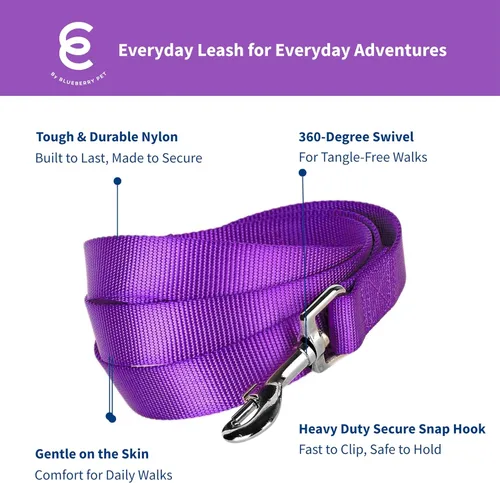 Vista 42 de Blueberry Pet - Correa Essentials clásica para perro con más de 20 colores, duradera, doble asa y de cuerda