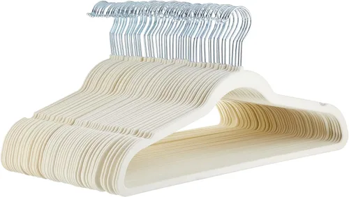 Vista 23 de Amazon Basics - Ganchos finos de terciopelo antideslizantes para trajes, paquete de 30, color negro
