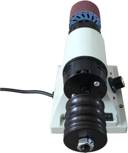 Vista 6 de Pulidora de cuero Lijadora 350W 0-8000RPM Máquina de pulido de cuero 110V máquina de pulir borde con 6 mangas de lijado