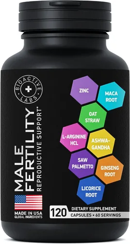 Vista 9 de Suplementos de fertilidad para hombres, zinc, maca, ashwagandha, L-arginina, concepción de vitalidad masculina para él, ayuda para el embarazo