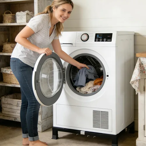 Vista 3 de Pedestal de lavandería de acero inoxidable resistente, soporte universal para lavadora y secadora de 6 pulgadas de altura para máquinas de carga
