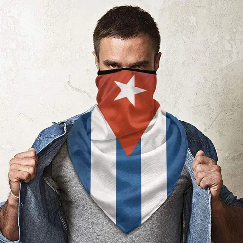 Vista 4 de Máscara facial de bandera bandana polaina para cuello pasamontañas bufanda para hombres y mujeres transpirable cubierta facial contra el polvo