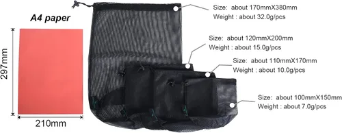 Vista 6 de iBasingo 510pcs bolsa de malla de nylon bolsa de cosas saco de golf olla al aire libre BVP01, L-5pcs, Viajar