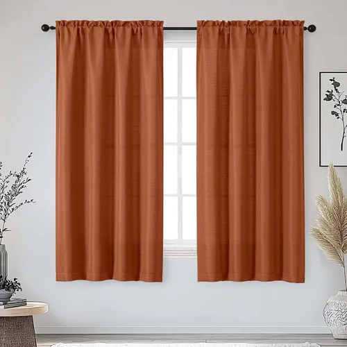 Vista 49 de OWENIE Bob Juego de 2 Paneles de Cortinas Negras de Cocina para Ventanas de 36 Pulgadas de Largo, Cortinas Cortas de Café con Textura de Lino