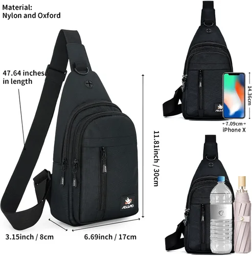 Vista 3 de Bolso bandolera para hombre, bolsillo antirrobo de nailon, bolsos cruzados de moda, mochila de hombro para el trabajo al aire libre, viajes
