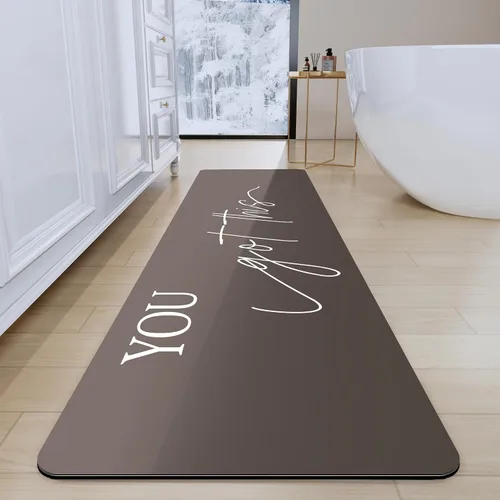 Vista 33 de Tapetes de baño antideslizantes de secado rápido, tapetes de baño de goma súper absorbentes para debajo de la puerta, tapetes de baño para baño, Azul