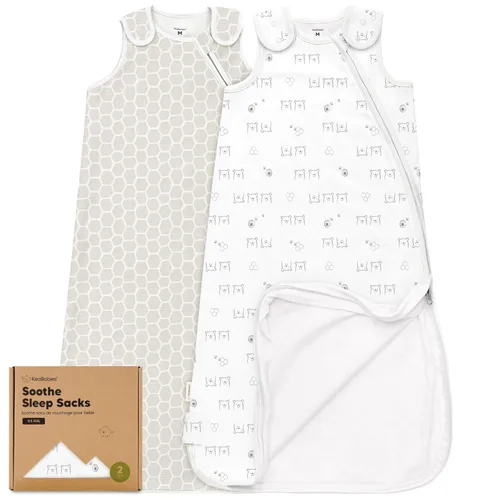 Vista 20 de Paquete de 2 sacos de dormir orgánicos para bebé, 100% algodón 0.5TOG (aguacate, 0-6 meses) Soft Breathable, Baby Wearable Blanket, Toddler