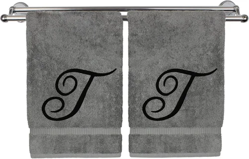 Vista 104 de Toalla de mano con monograma, regalo personalizado, 16 x 30 pulgadas, extra absorbente, 100% algodón turco, acabado de rizo suave, para baño, cocina