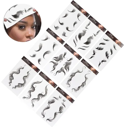 Vista 3 de Calcomanías para el cabello para mujer, calcomanías realistas de flequillo para línea de cabello alta y peinados de moda, calcomanía de línea