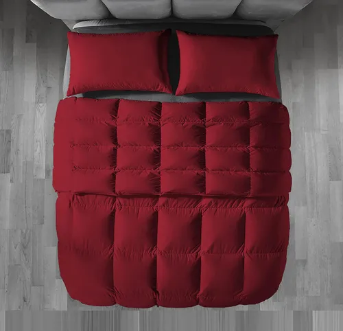 Vista 11 de PURE ECO 100% algodón egipcio con 600 hilos, 300 GSM, edredón de 3 piezas con 2 fundas de almohada para todas las estaciones, extra suave, lujoso
