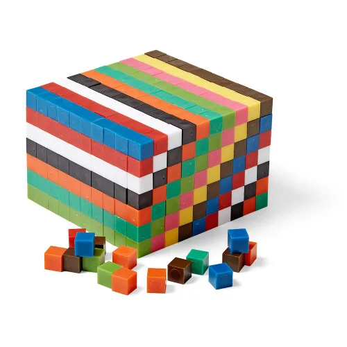 Vista 3 de hand2mind Bloques de plástico, cubos de conteo para matemáticas de niños, bloques de 0.4 in para manualidades preescolares, manipuladores