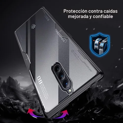 Vista 5 de QUIETIP Funda para Red Magic 8 Pro / 8S Pro con protector de pantalla, parte trasera dura transparente de policarbonato a prueba de golpes, borde