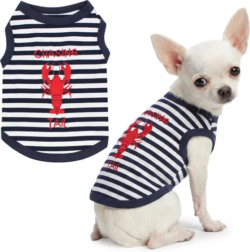 Vista 51 de Parisian Pet Camisa para perro – Camisas 100% algodón para perros pequeños – Chaleco negro sin mangas para cachorros – Ligero y transpirable Mejor