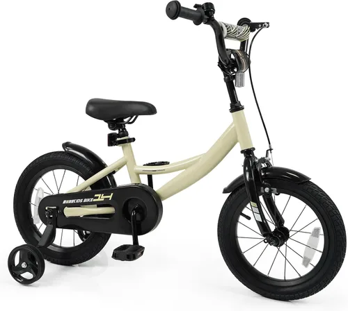 Vista 16 de BABY JOY Bicicleta para niños, bicicleta deportiva de 12 a 18 pulgadas con ruedas de entrenamiento extraíbles, asiento y manubrio ajustables, freno