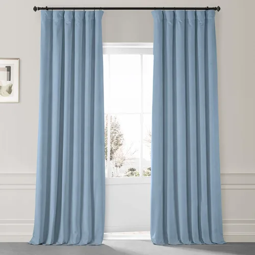 Vista 25 de HPD Half Price Drapes - Cortinas de terciopelo de lujo con bloqueo de luz para dormitorio (1 panel), 50W X 84L, cortinas Hotel con bloqueo de luz