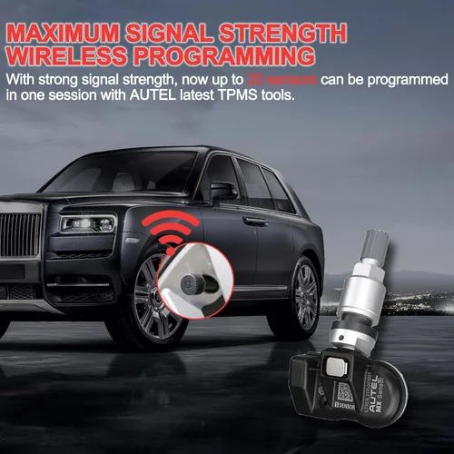 Vista 3 de Autel Sensores TPMS, sensor Mx programable para presión de neumáticos, 315 MHz + 433 MHz, nivel OE de presión (8 piezas, válvulas de metal)