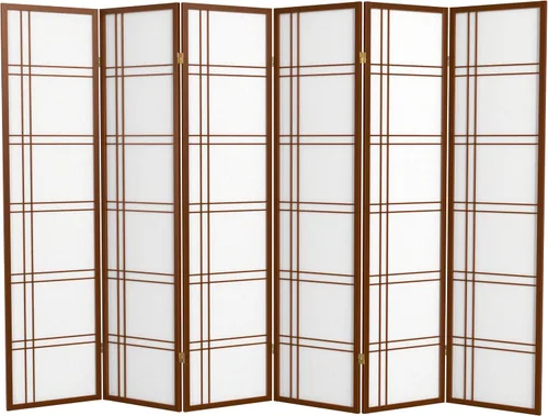 Vista 34 de Oriental Furniture - Pantalla Shoji de doble cruz de 6 pies de alto, color negro, 3 paneles