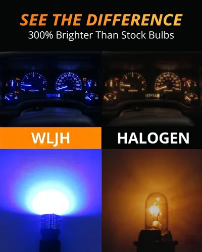 Vista 3 de WLJH Bombilla LED T10 Luces de Tablero de Coche Panel de Instrumentos Cluster Medidor Bombilla W5W 2825 194 LED Socket Giratorio PC195 PC194 PC168