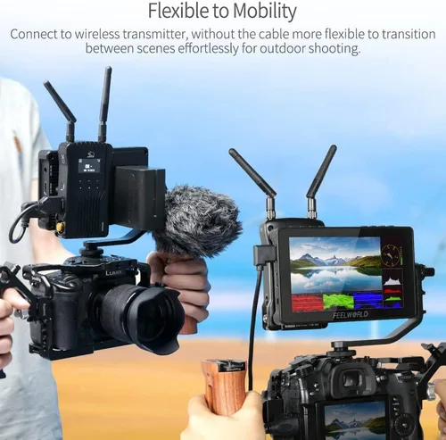 Vista 2 de FEELWORLD F5 Pro V4+ Batería+Cargador+ Estuche de transporte Pantalla táctil de 6 pulgadas Cámara Monitor de campo con 3D LUT F970 Kit