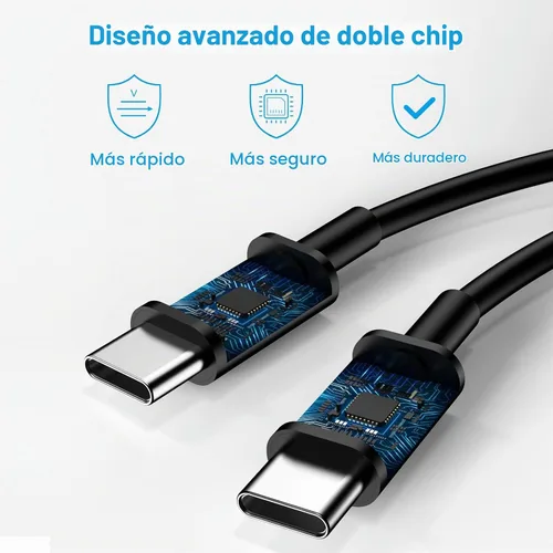 Vista 3 de Cargador USB C súper rápido, cargador tipo C bloque de carga rápida con cable tipo C a C de 6 pies para Galaxy S25 Negro