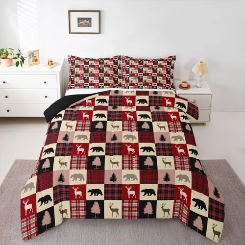 Vista 19 de Erosebridal Juego de edredón con temática de pesca, juego de ropa de cama rústica de granja tamaño individual para niños, adolescentes y adultos