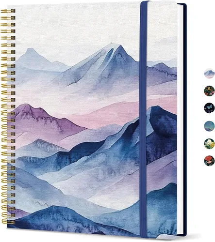 Vista 32 de Taja Diario Grande con Líneas en Espiral para Mujeres, Cuadernos de 8.5" x 11" para Trabajo con Rayado Universitario, Cuadernos A4 Estéticos Bonitos