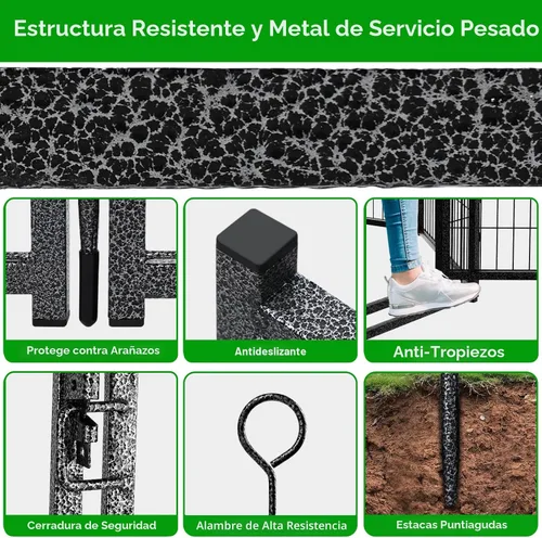 Vista 6 de Kfvigoho Corralito para perros para exteriores, extra ancho, 12 paneles de valla resistente para perros, 32 pulgadas de altura, antioxidante