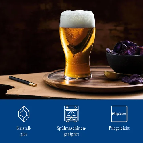 Vista 3 de Villeroy & Boch Purismo - Juego de 2 vasos para cerveza, 6.25 in/22 oz, cristal transparente