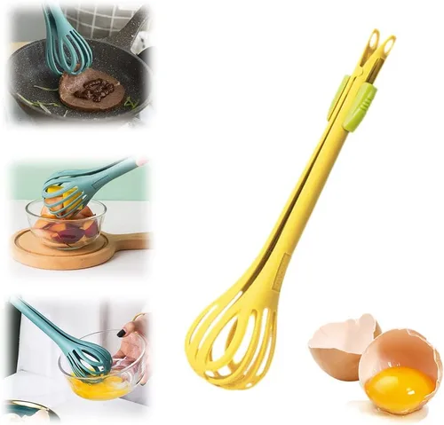 Vista 9 de Clip de comida 2 en 1 y batidor de huevos, batidor de huevos multifunción 2023, licuadora manual de clip de pan, clip de pan de plástico de mano