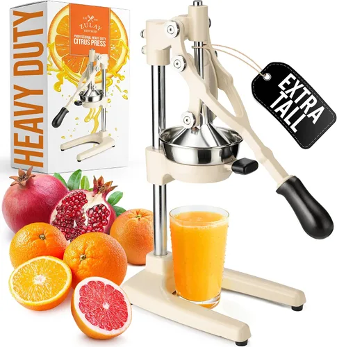 Vista 59 de Zulay Kitchen - Exprimidor de hierro fundido, exprimidor manual naranja, prensa de cítricos, color negro 01 - negro