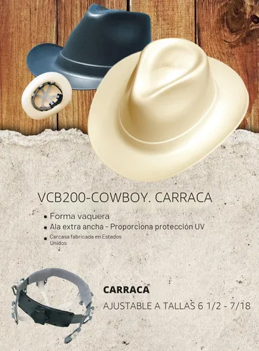 Vista 2 de OccuNomix VCB200-06 Vulcan Casco Duro Estilo Vaquero con Suspensión de Trinquete, Negro, Talla Única