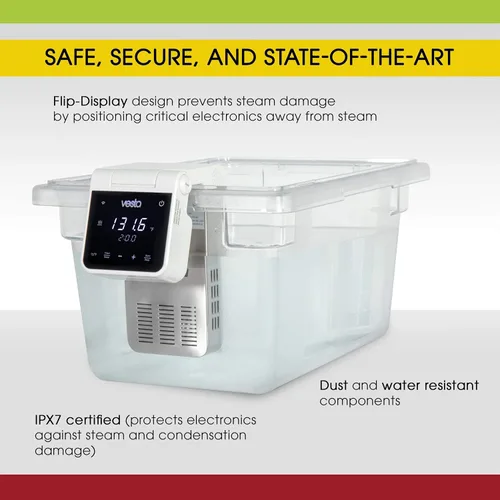 Vista 4 de Sous Vide Cooker with App Control & 5 Mil Thick Vacuum Sealer Bags
