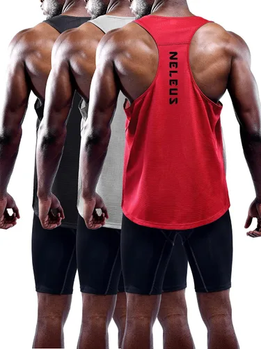 Vista 29 de NELEUS Camiseta sin mangas para hombre para entrenamiento, correr, gimnasio, atlética