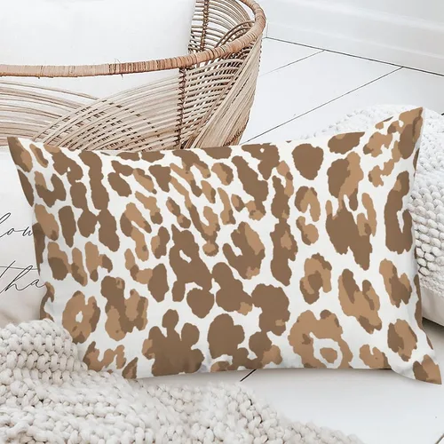 Vista 2 de ArogGeld Funda de almohada para sofá, guepardo y leopardo, estampado de leopardo, funda de cojín decorativa de granja para sala de estar