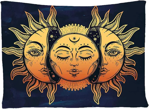 Vista 26 de Ambesonne Tapiz hippie, abrazo de hongos de ensueño y árbol de la vida místico y mandal verde, decoración de tela para colgar en la pared