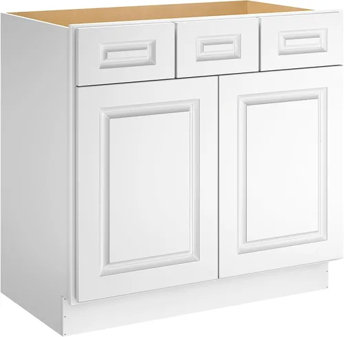 Vista 12 de LOVMOR Tocador de baño de 36 pulgadas, unidad de almacenamiento de fregadero individual, gran capacidad para lavandería, cocina, ducha y lavadero.