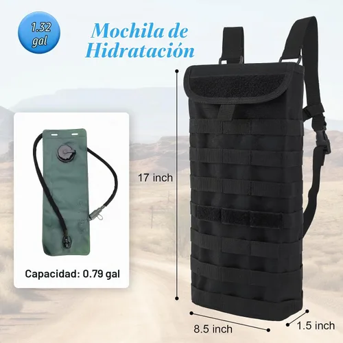 Vista 2 de Mochila táctica del portador de la mochila del paquete de la hidratación de MOLLE con la vejiga del agua 3L para los deportes