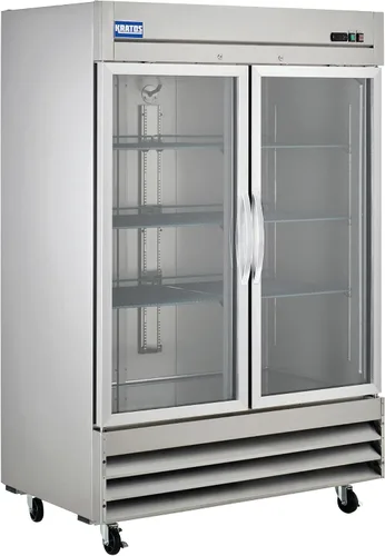Vista 8 de Kratos Refrigerador comercial 1 puerta de alcance en, puerta de vidrio, exterior de acero inoxidable, 29" W (67K-007)