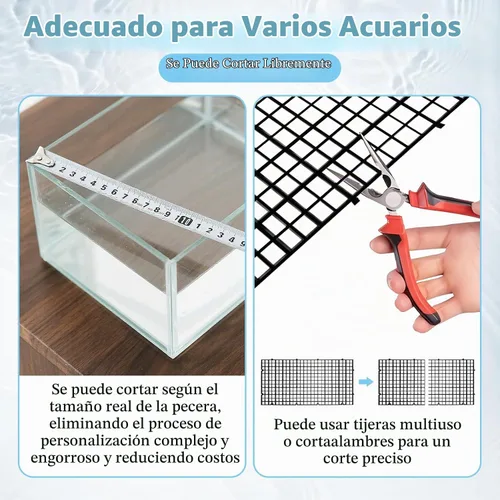 Vista 4 de Hamiledyi Divisor de plástico para acuario con clips, panel de rejilla, tapa de acuario, capó, divisor de tanque de peces, filtro inferior