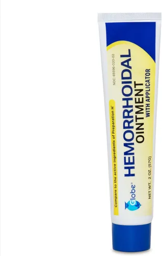 Vista 2 de Globe Ungüento hemorroidal con aplicador, fenilefrina HCl, vaselina, aceite mineral, alivio de ardor, picazón y molestias de las hemorroides, tubo