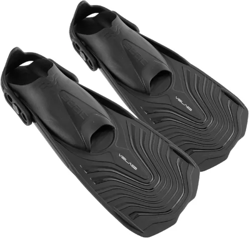 Vista 6 de Seac Vela OH, aletas cortas para buceo y natación en la piscina con correa ajustable 2-Negro