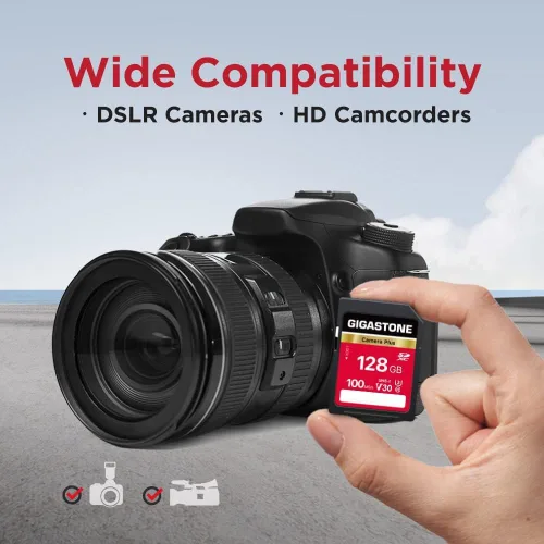 Vista 6 de GIGASTONE Paquete de 2 tarjetas SD de 128 GB, cámara Plus, UHS-I U3 Clase 10, tarjeta de memoria SDXC Full HD para cámara digital Canon, tarjeta SD