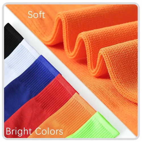 Vista 5 de Calcetines de fútbol para niños, 6 pares de calcetines de fútbol para niñas, calcetines altos hasta la rodilla, béisbol, sóftbol, deportes, niños