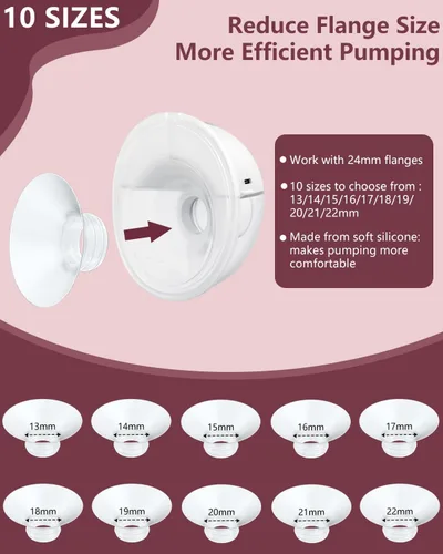 Vista 6 de 4 piezas de inserción de brida de 13 mm compatible con Momcozy M5/M6/M9/S12 Pro/V1 Pro/V1 Pro extractor de leche, apto